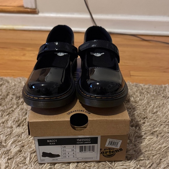 Dr. Martens Shiny Black Kids Mary Jane Shoes - Picture 2 of 3